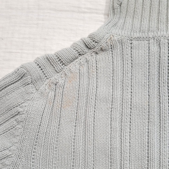 Banana Republic Light Gray Turtleneck 100% Cotton Sweater Men Medium-Large - Picture 5 of 8